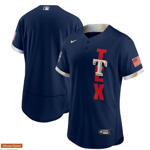 Men Texas Rangers Blank Blue 2021 All Star Elite Nike MLB Jersey